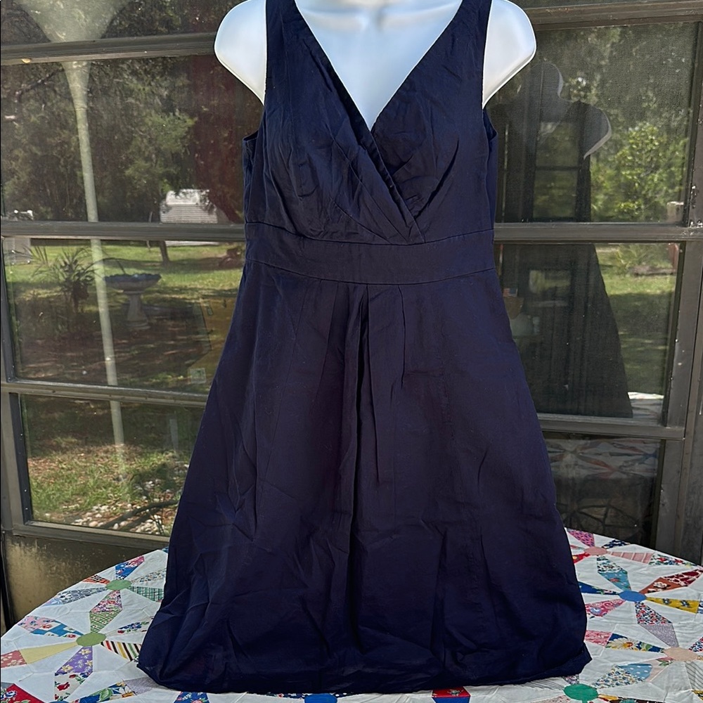 Elegant Navy Blue Sleeveless Dress